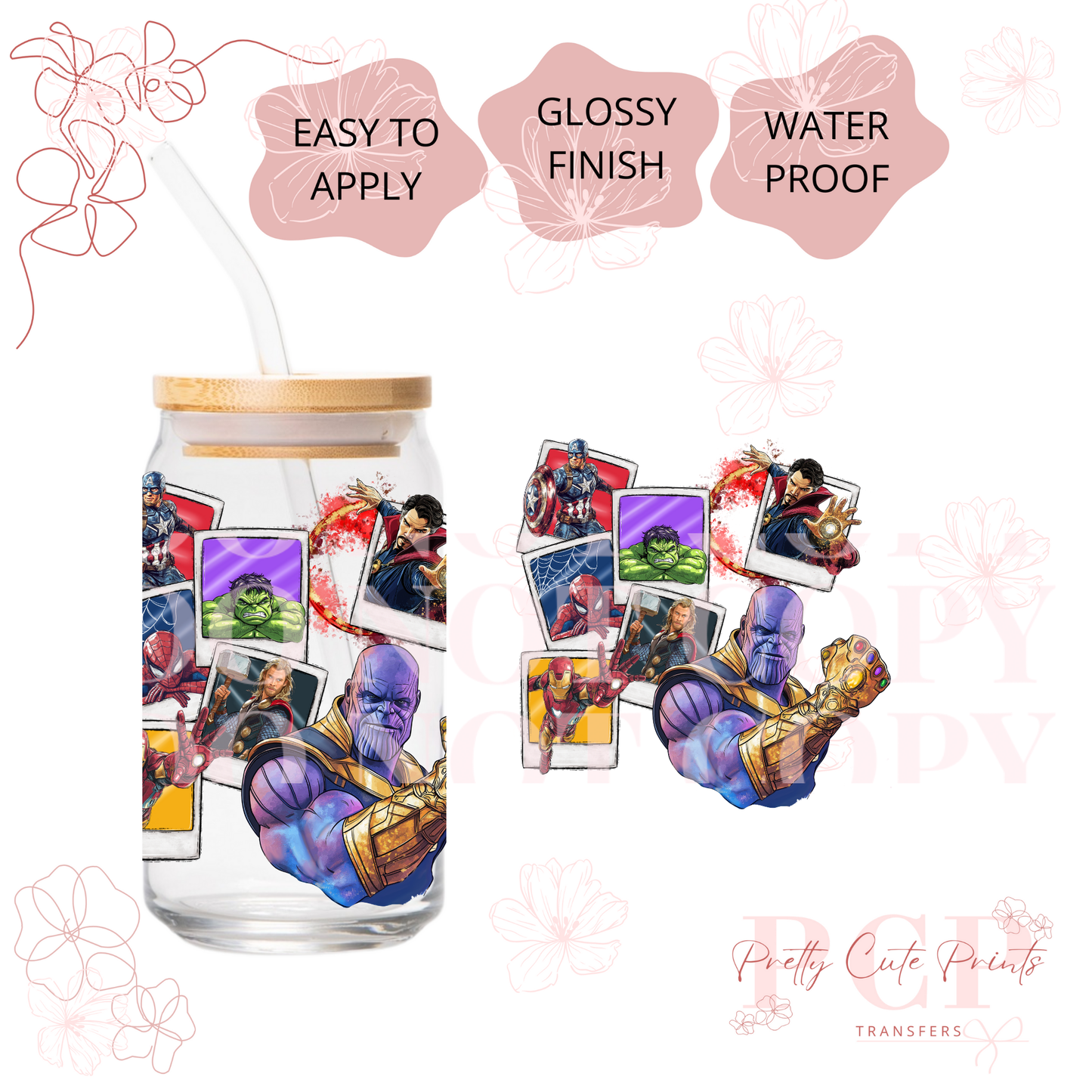 UVDTF DECAL Polaroid Characters