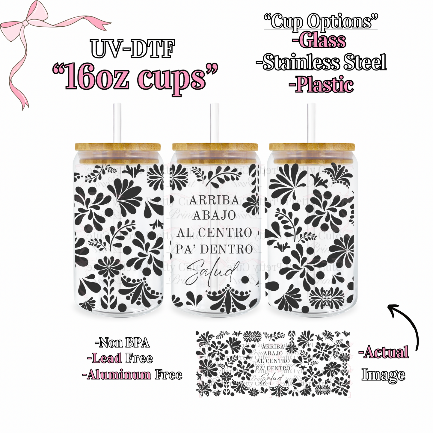 16oz Libbey Cup UVDTF Wrapped 2164