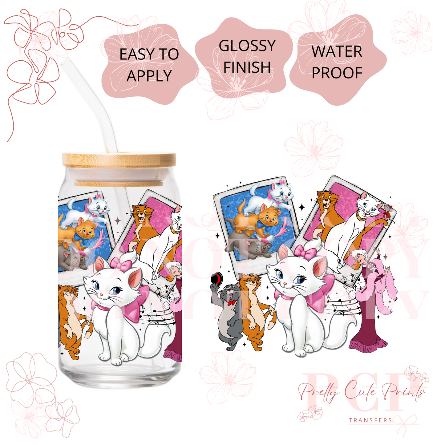 UVDTF DECAL Polaroid Characters