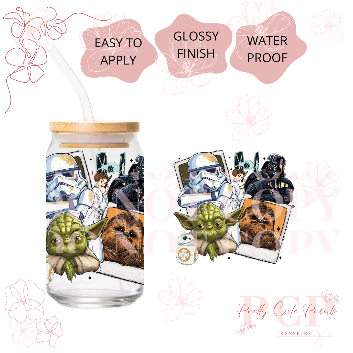 UVDTF DECAL Polaroid Characters