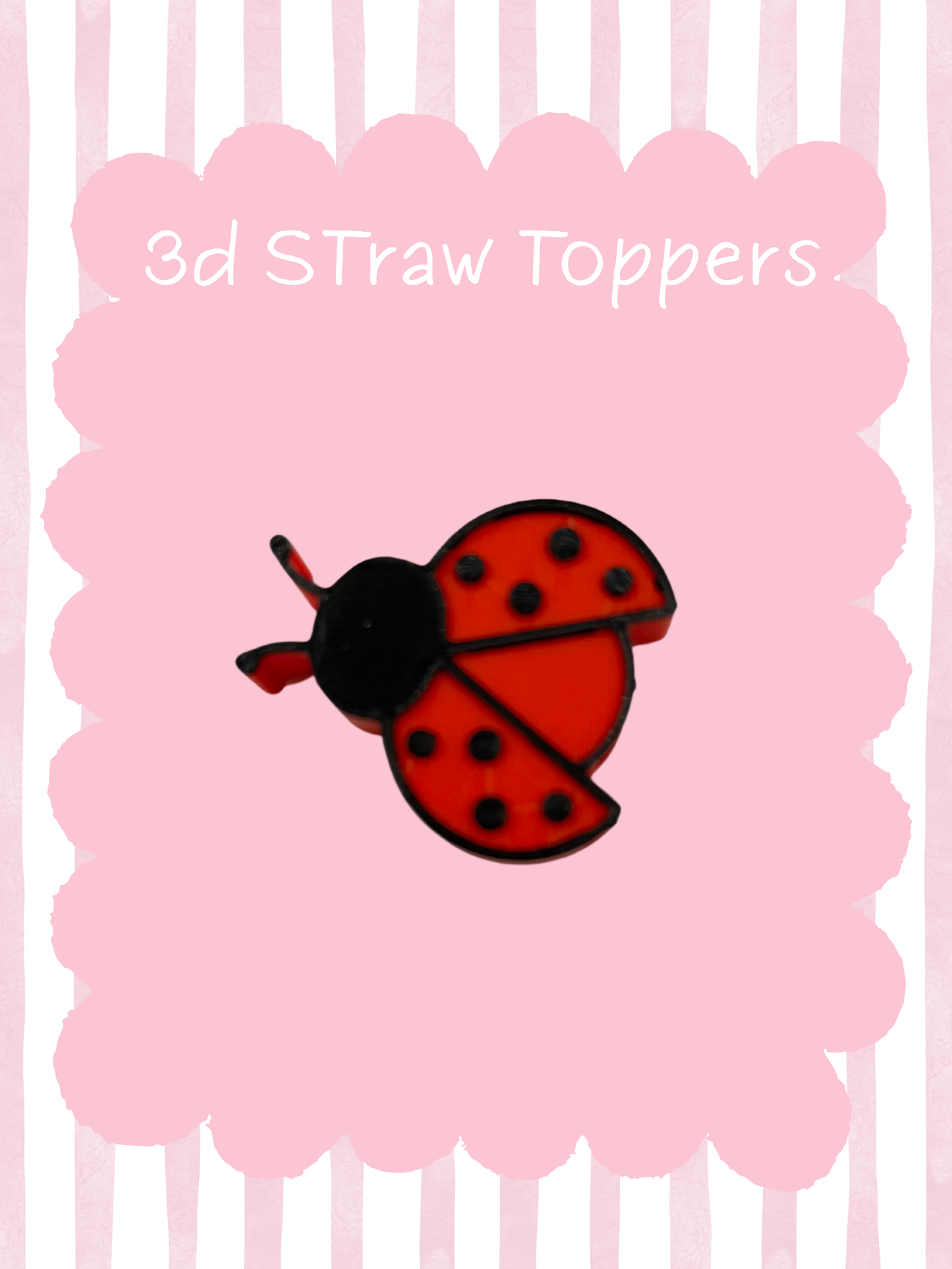 ladybug 3D Straw Topper
