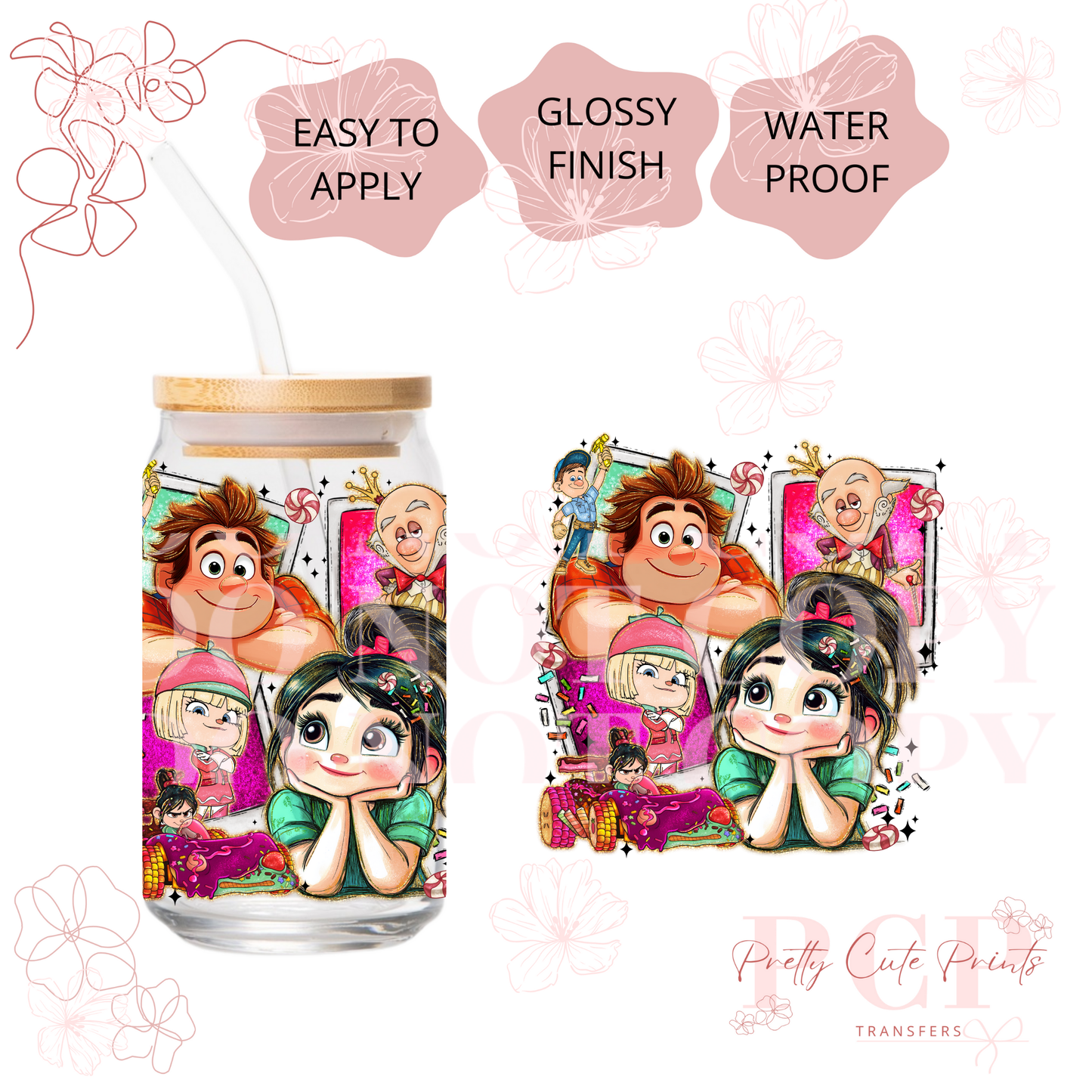 UVDTF DECAL Polaroid Characters