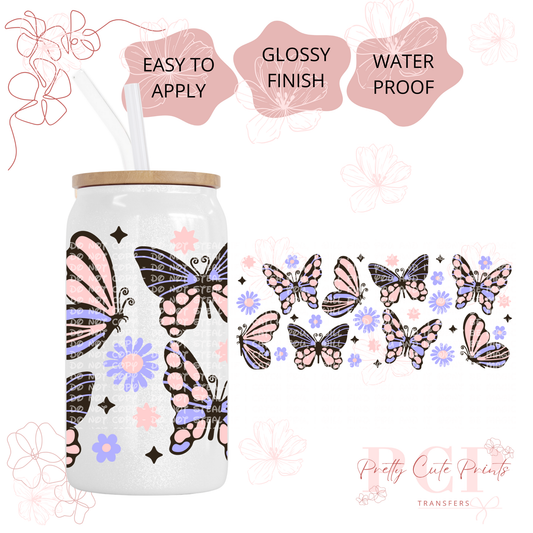 UVDTF Purple and Pink Butterflies