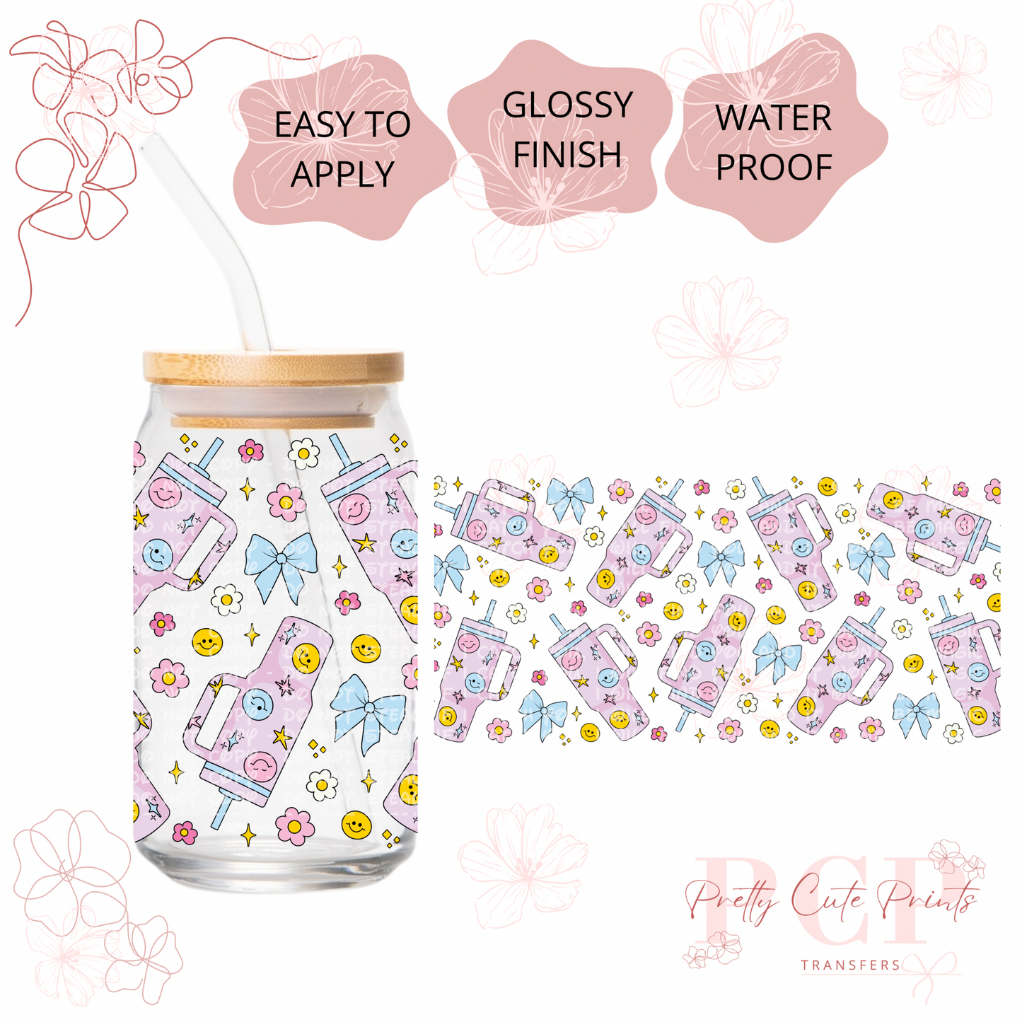 UVDTF Happy Face Cups
