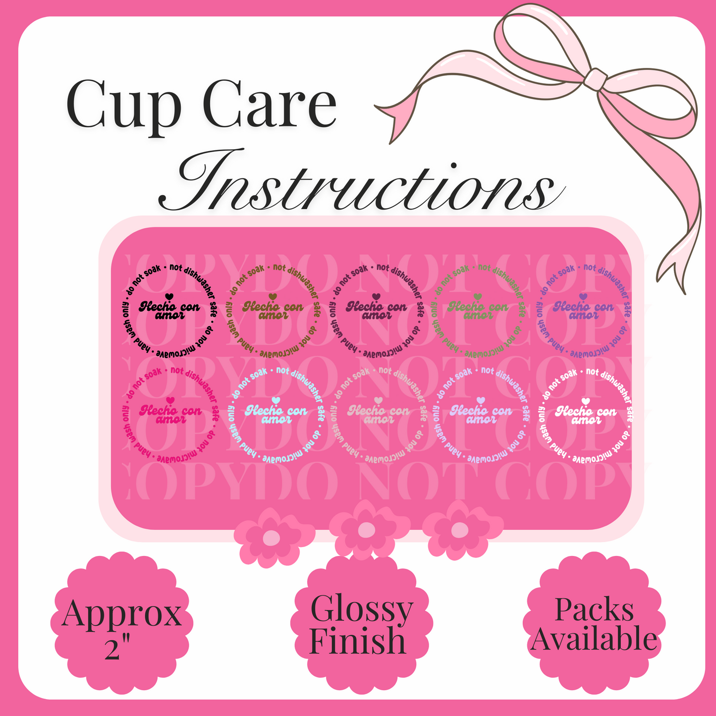 UV Decal Cup Care Instructions