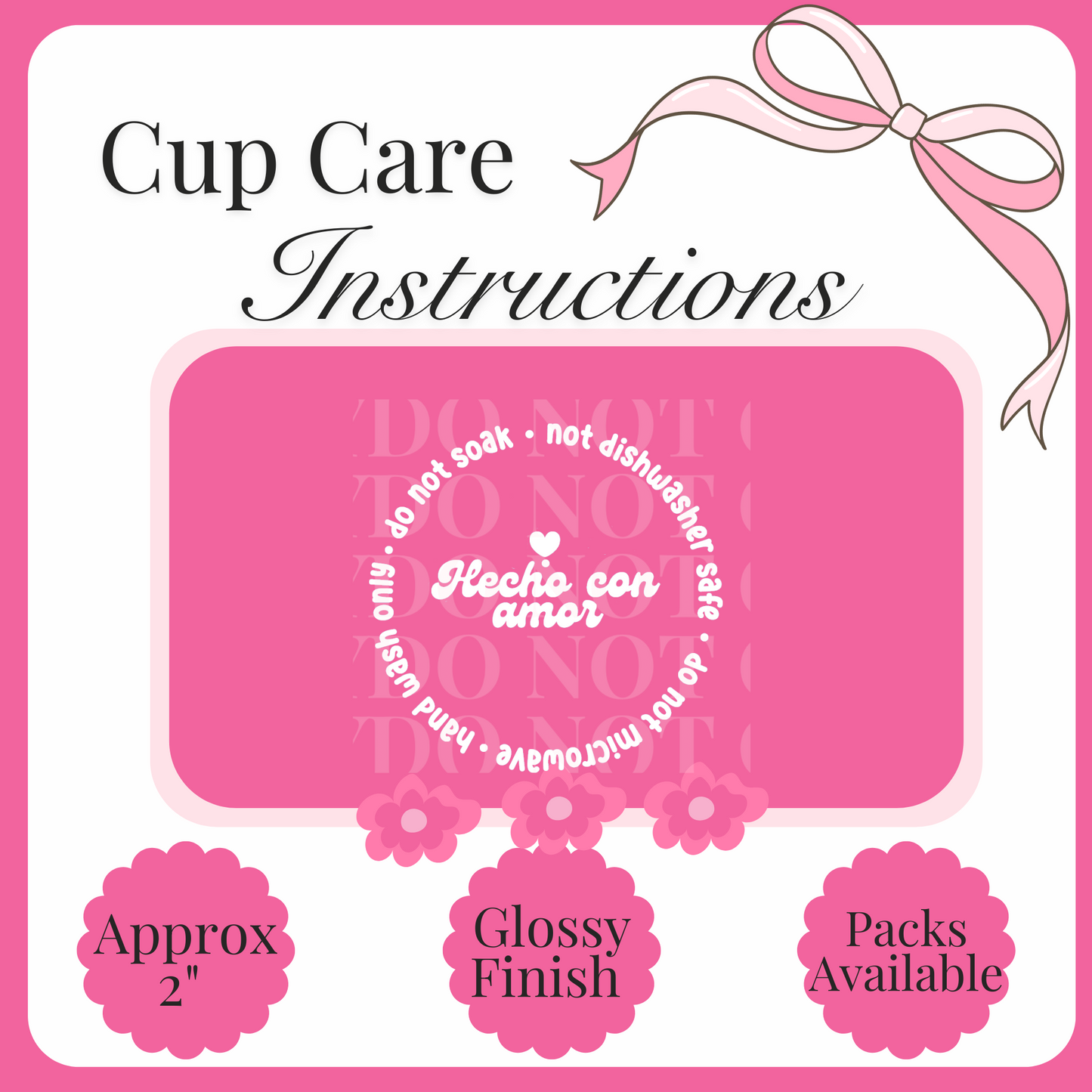 UV Decal Cup Care Instructions