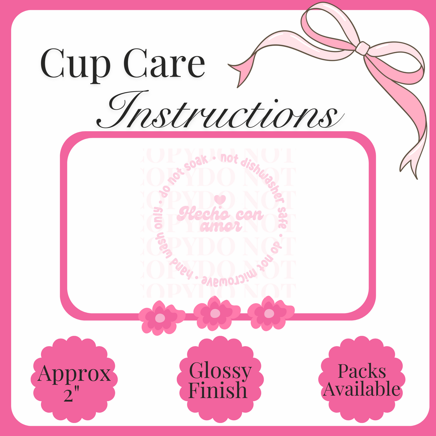 UV Decal Cup Care Instructions