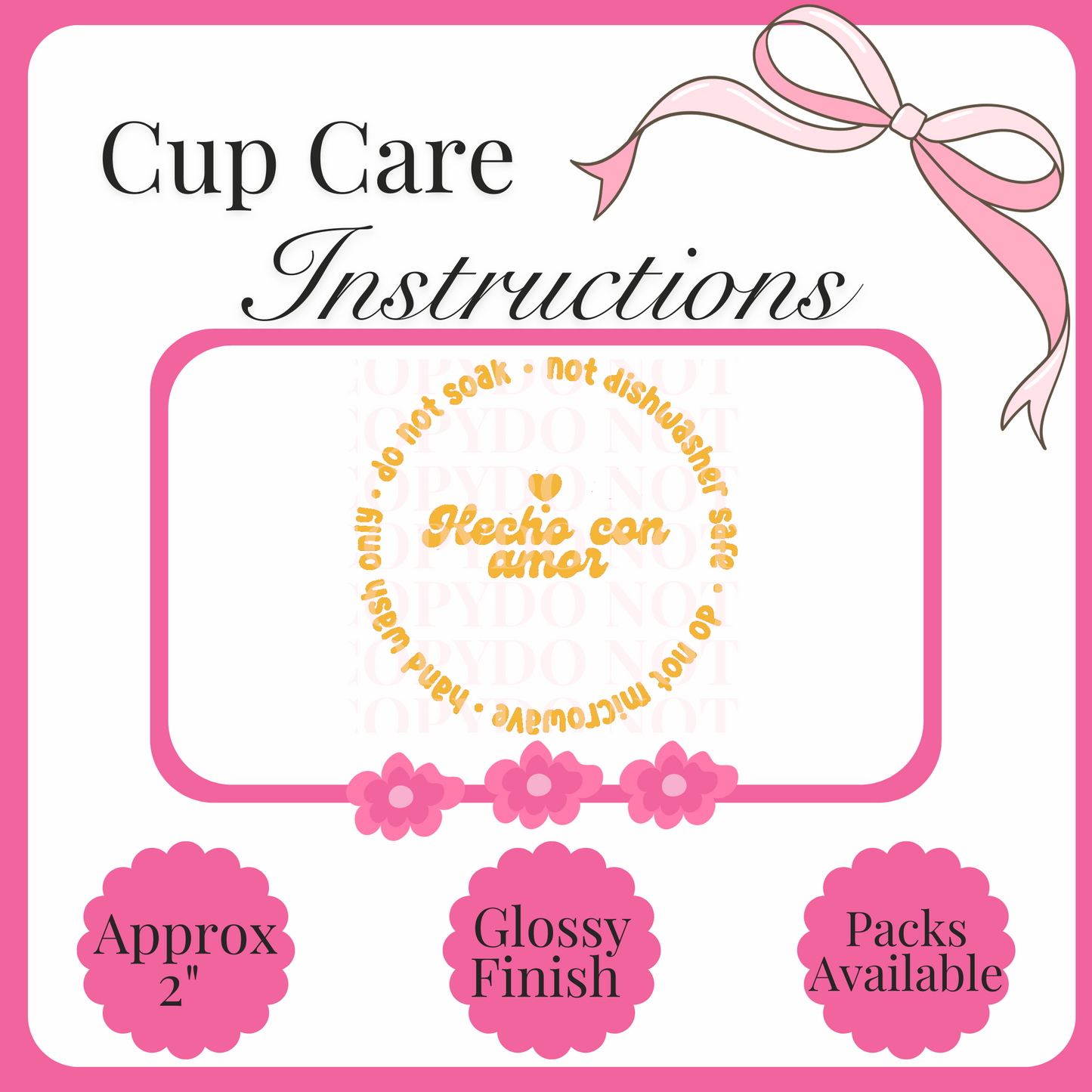 UV Decal Cup Care Instructions