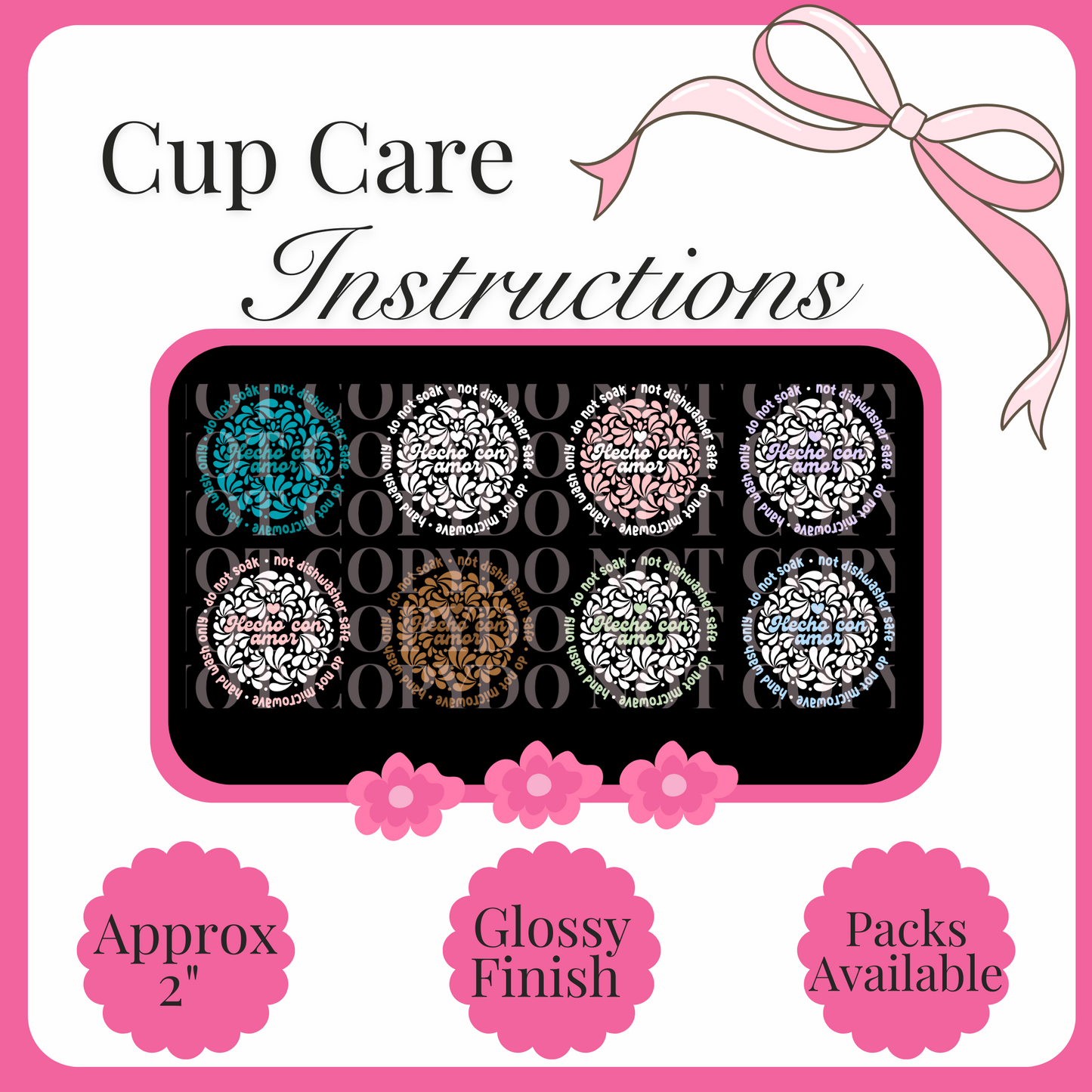 UV Decal Cup Care Instructions
