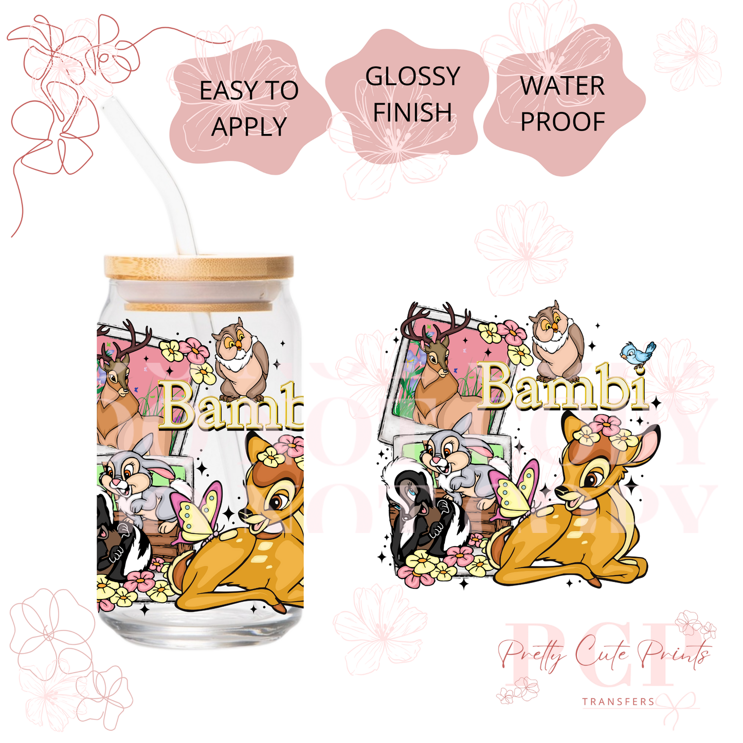 UVDTF DECAL Polaroid Characters