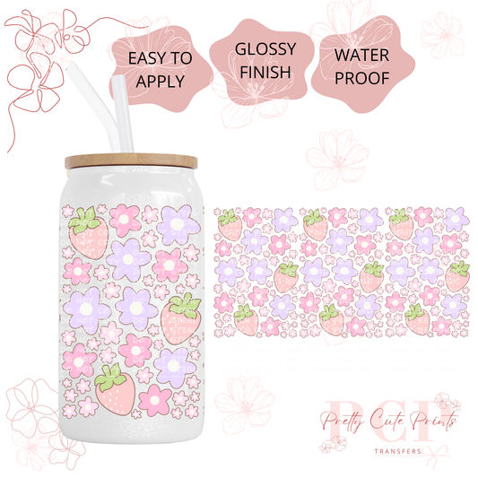 UVDTF Strawberry And Flowers