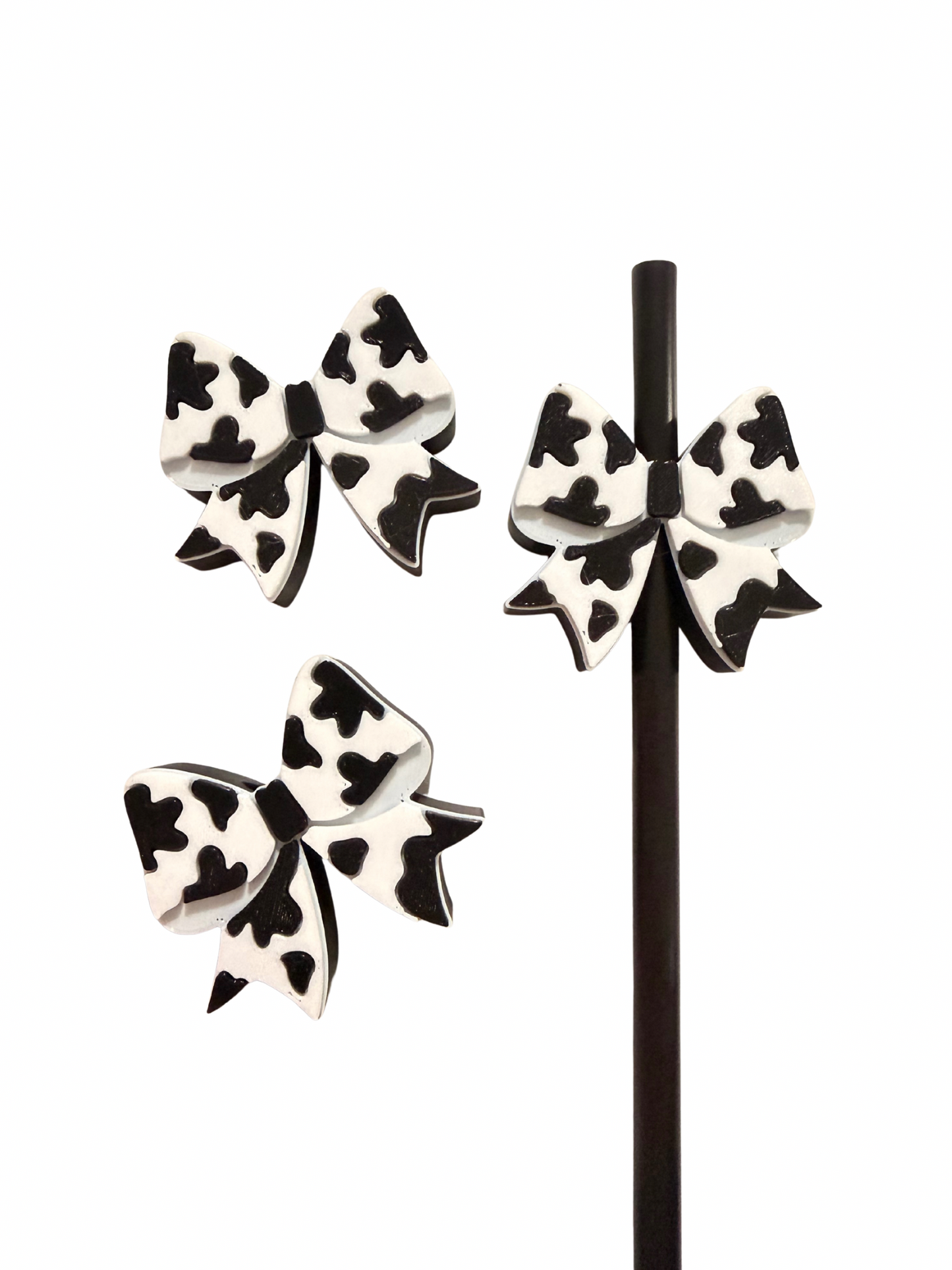 Cow Bow 3D Straw Topper