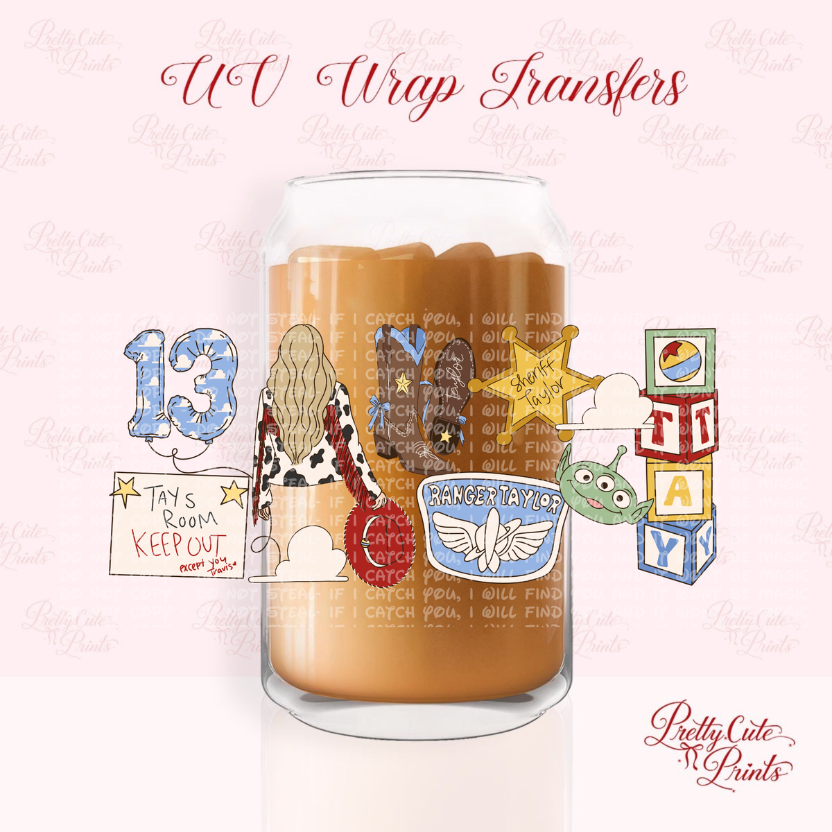 a jar of brown liquid with a cartoon image of a bird