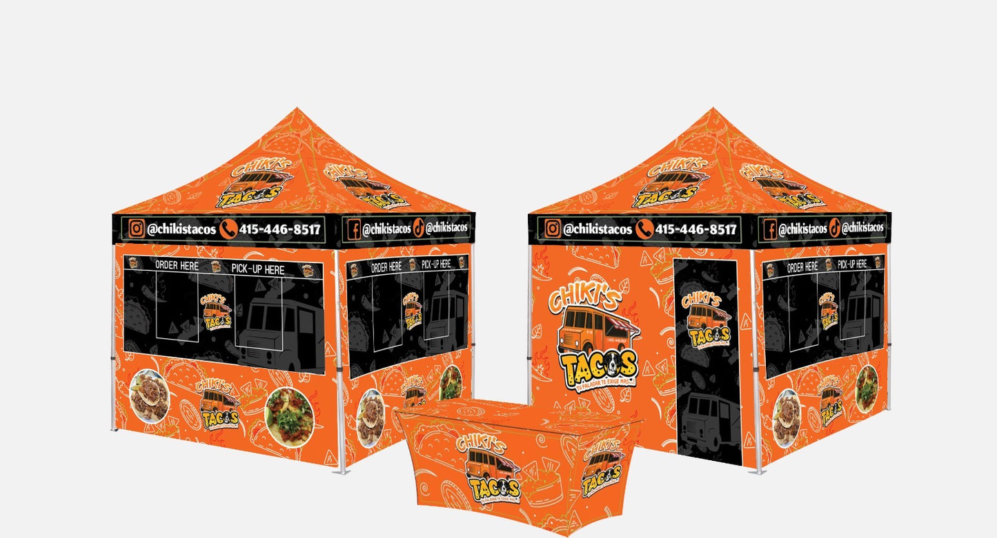 10x10 Canopy Food Booth Heavy Duty + 1 6ft Table Cover