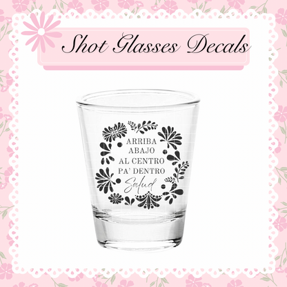 UV DTF Shot Glass Arriba Abajo