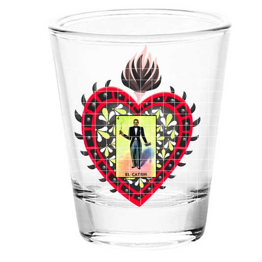 UV DTF Shot Glass El Catrin