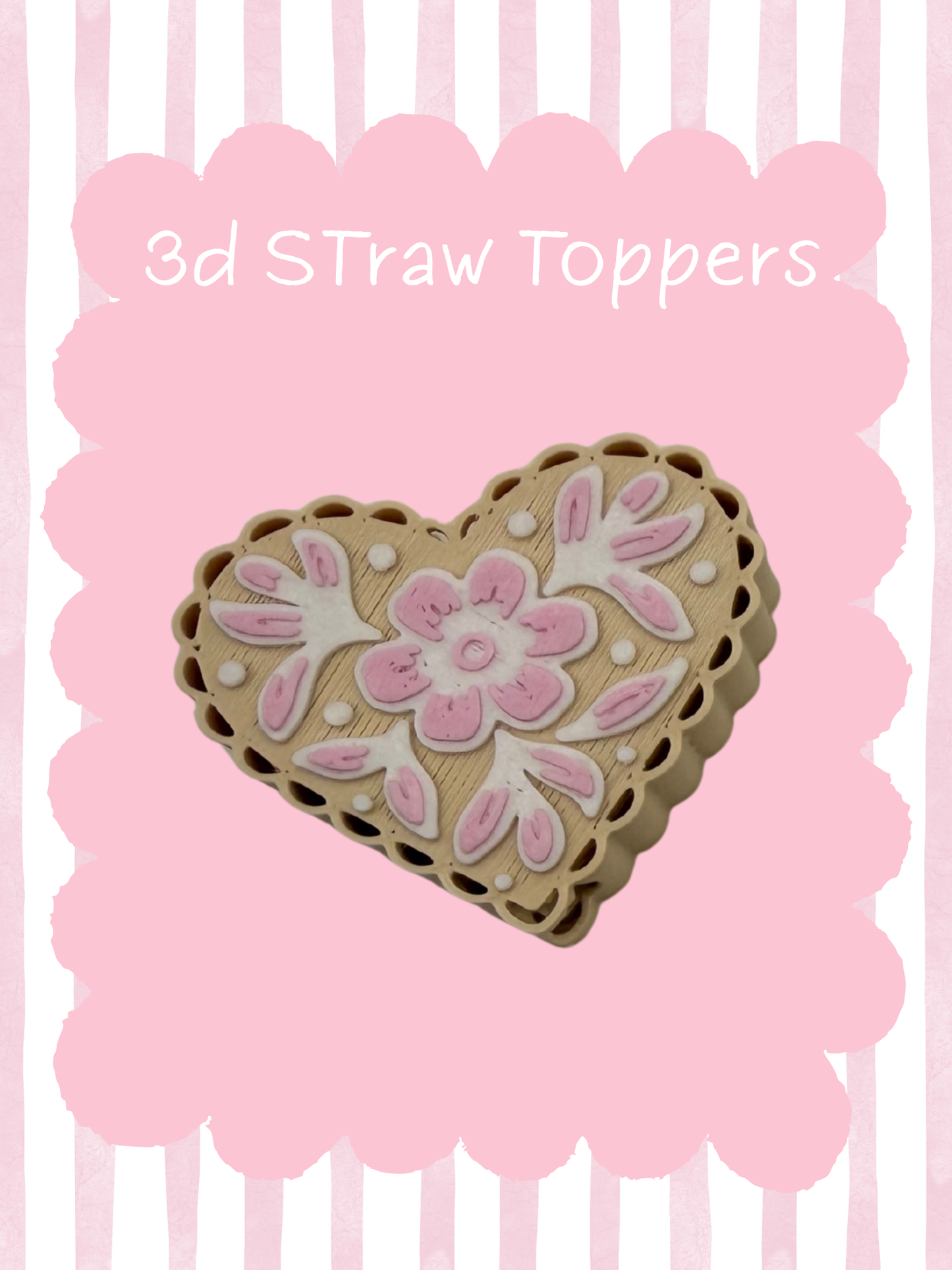 Talavera Heart 3D Straw Topper