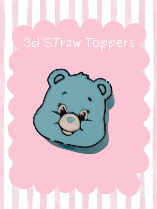 Blue Bear 3D Straw Topper
