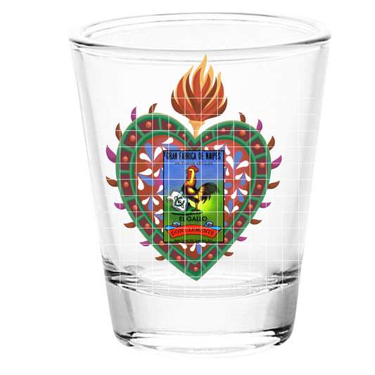 UV DTF Shot Glass El Gallo