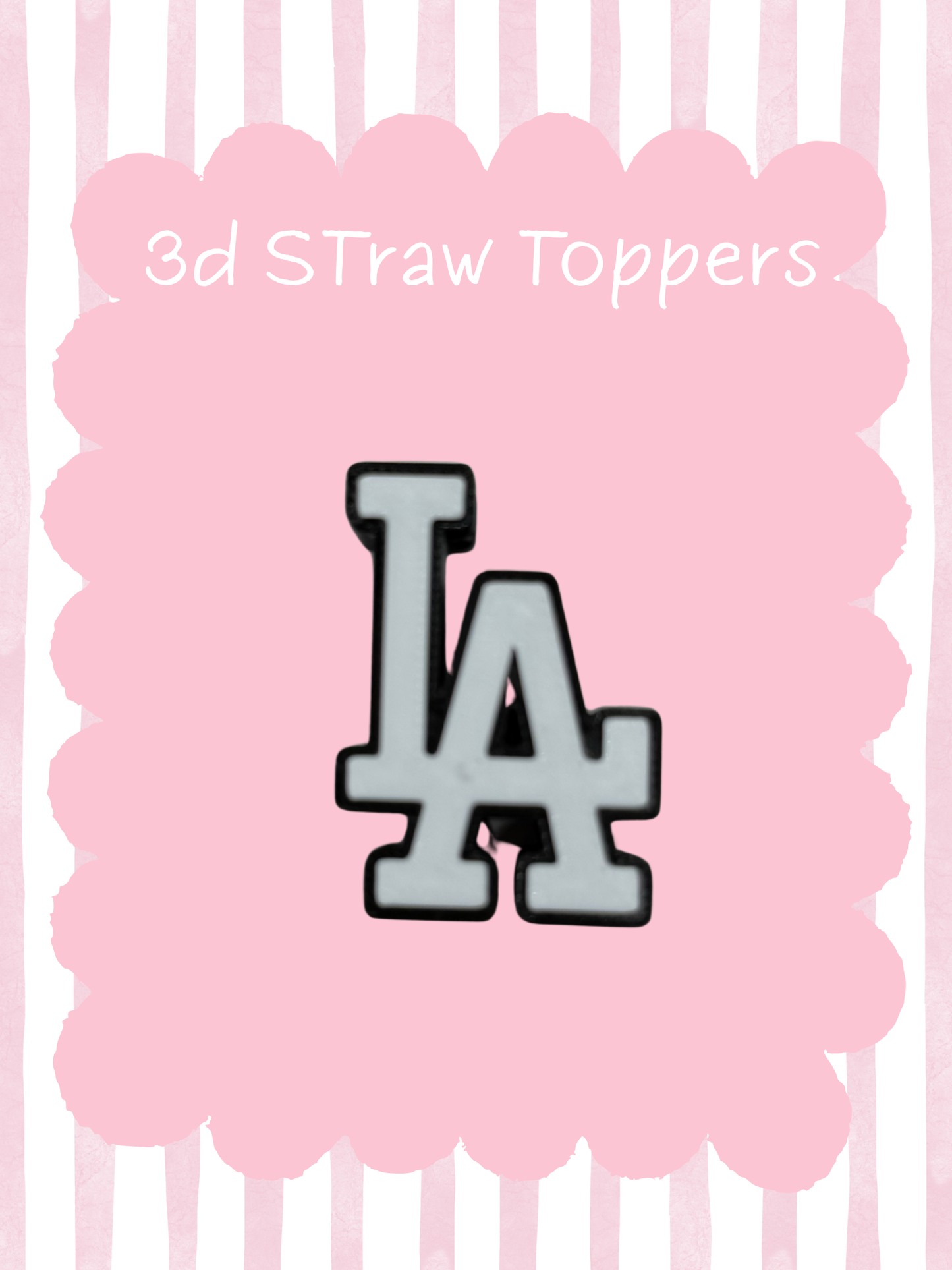 Black La 3D Straw Topper