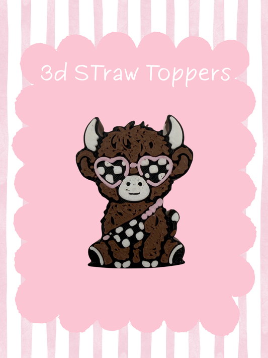 COW GIRLY 3D Straw Topper