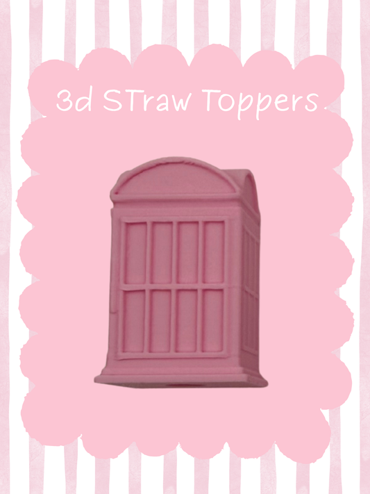 Phone Booth 3D Straw Topper