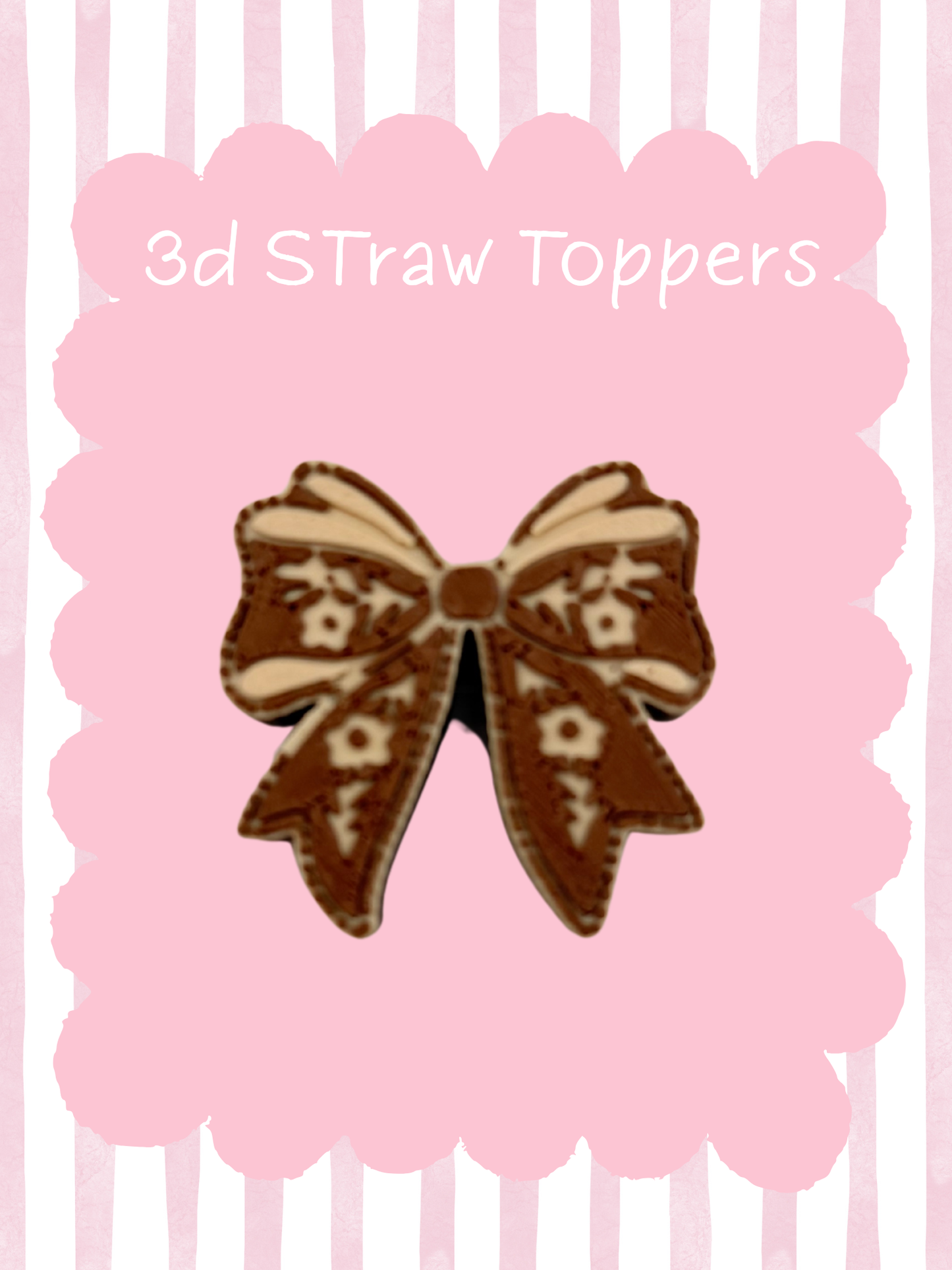 Brown Talavera Bow 3D Straw Topper