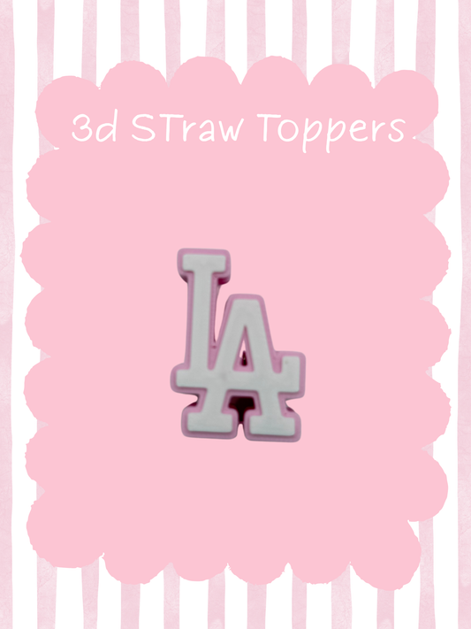 Pink La 3D Straw Topper