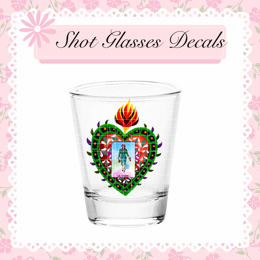 UV DTF Shot Glass La Dama