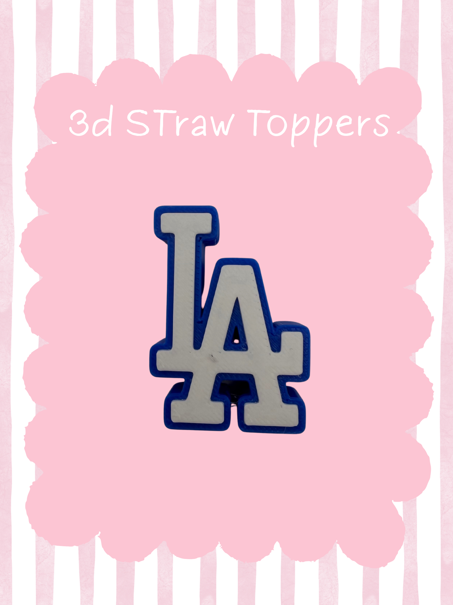 Blue LA 3D Straw Topper