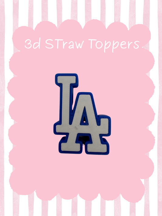 Blue LA 3D Straw Topper