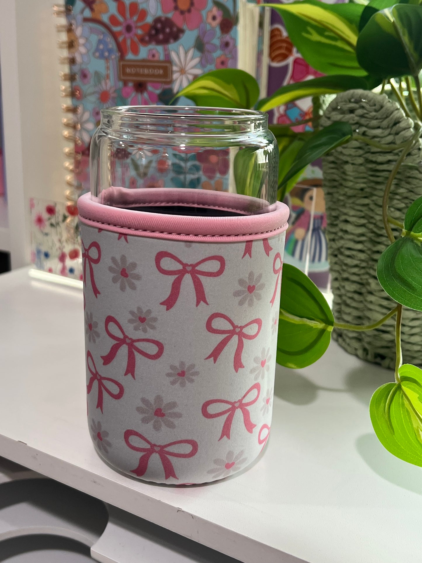 Bow and Flowers Cup Sleeve