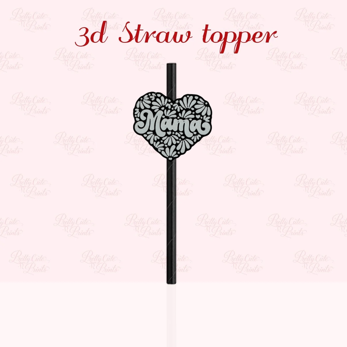 Mamá Black Talavera 3D Straw Topper