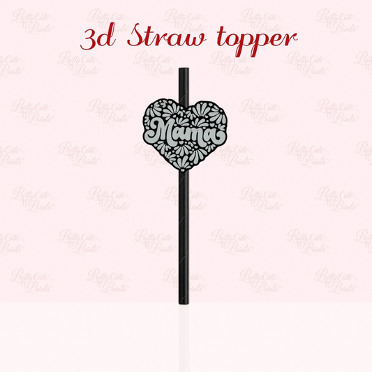 Mamá Black Talavera 3D Straw Topper