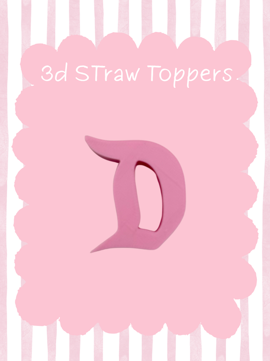 D Magical 3D Straw Topper Pink