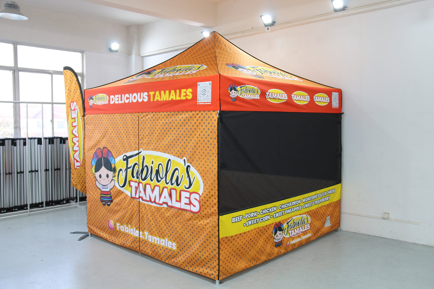 10x10 Canopy Food Booth Heavy Duty Full set up