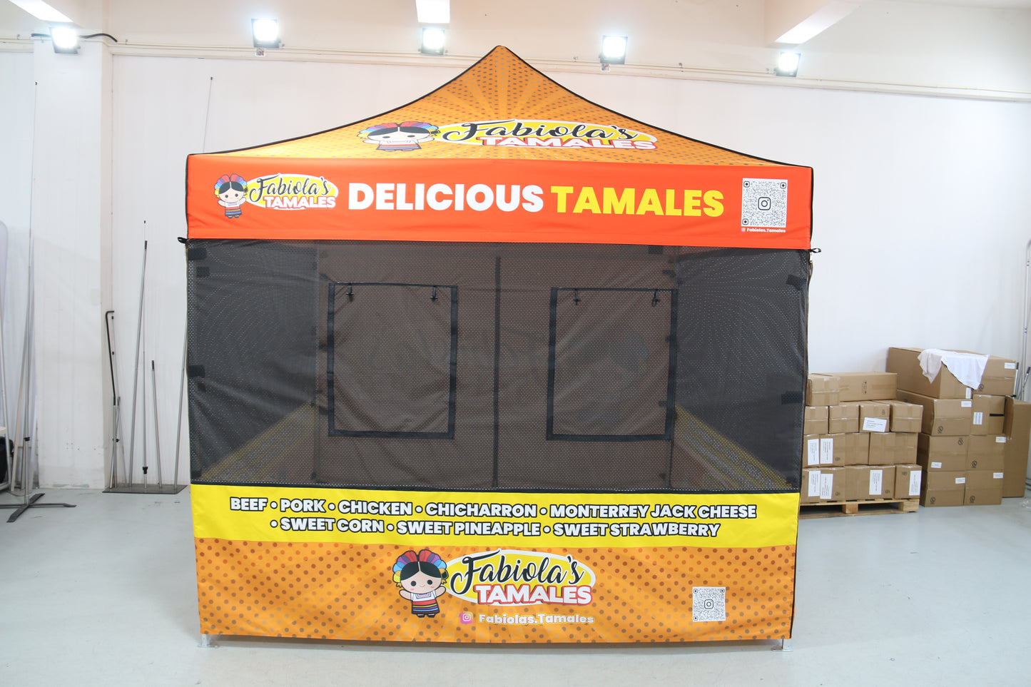 10x10 Canopy Food Booth Heavy Duty Full set up