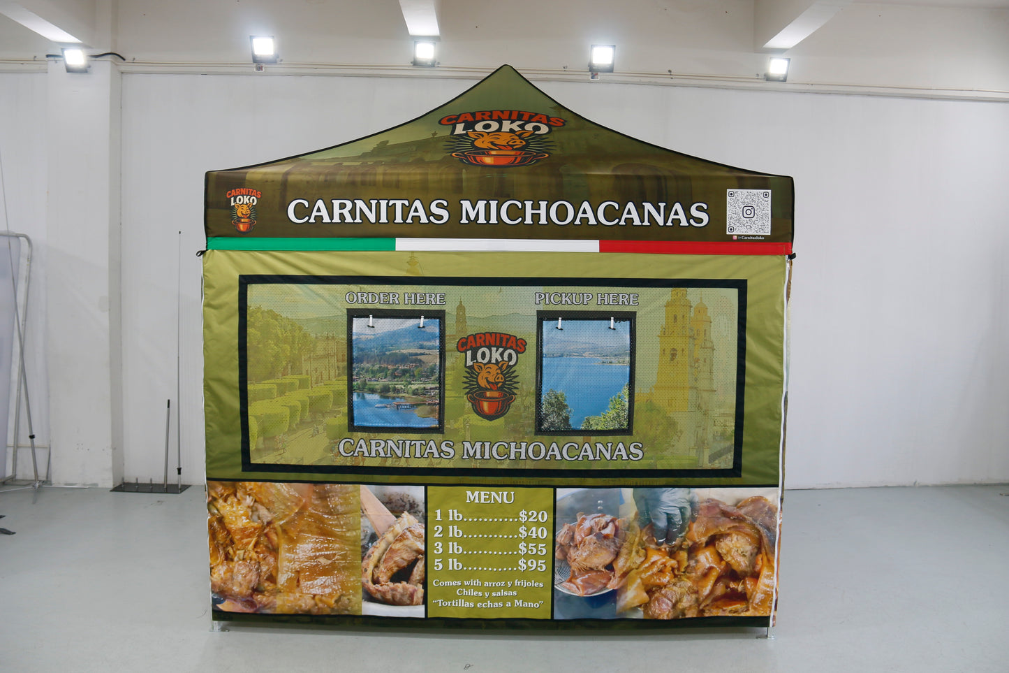 10x10 Canopy Food Booth Heavy Duty Full set up