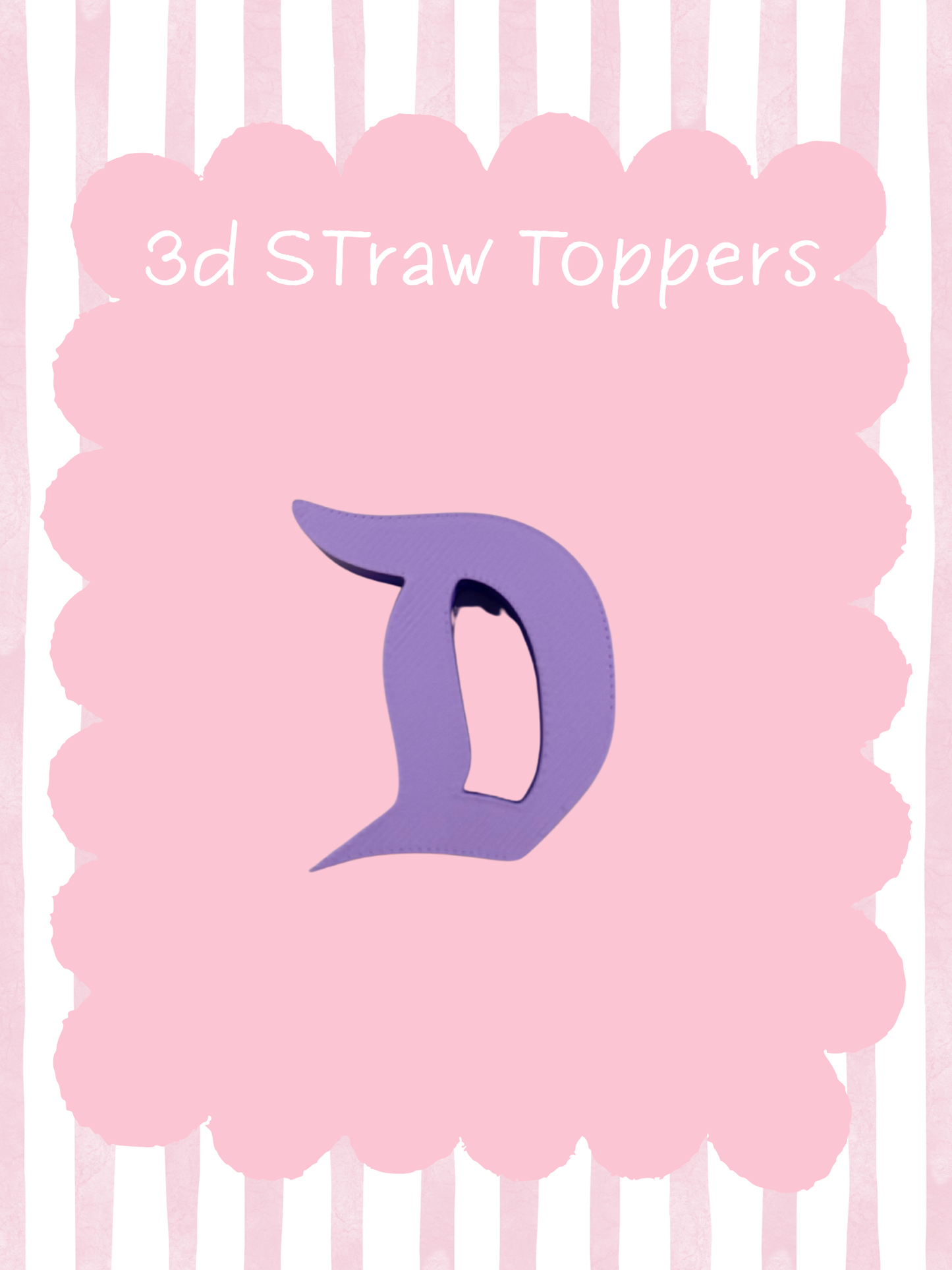 D Magical 3D Straw Topper Purple