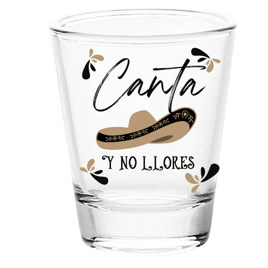 UV DTF Shot Glass Canta Y no llores