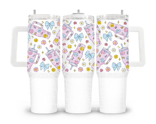 UVDTF 40oz Happy Face Cups