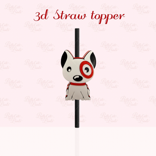 Cute Dog 3D Straw Topper