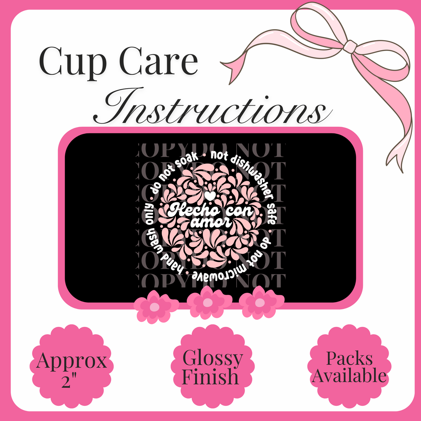 UV Decal Cup Care Instructions