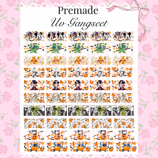 Halloween and Friend's PRE MADE Gang sheet 50 PCS