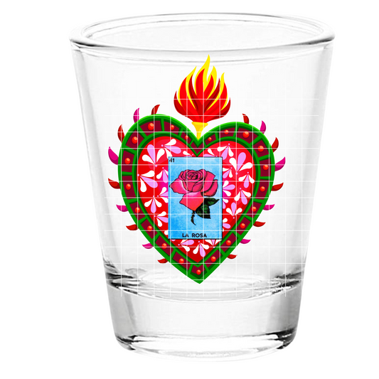 UV DTF Shot Glass El Corazón