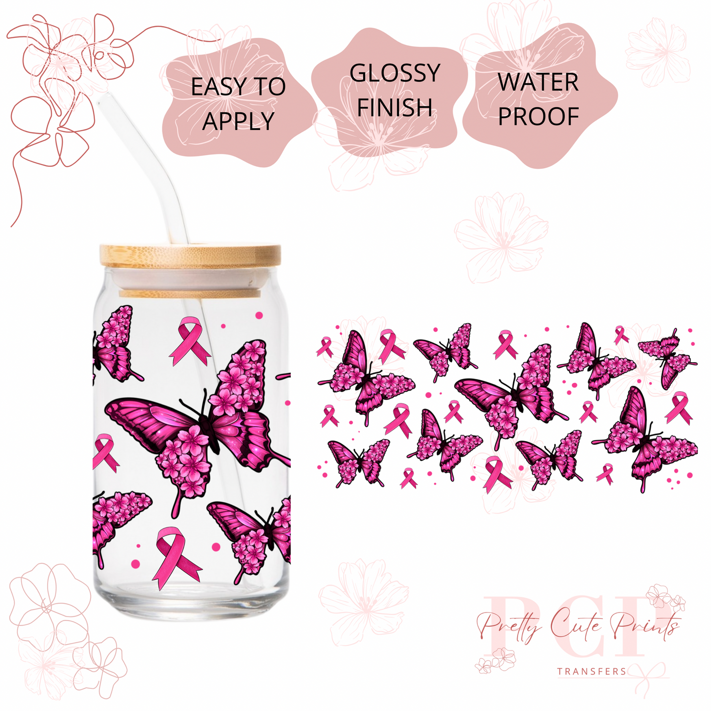UVDTF Breast Cancer Butterflies