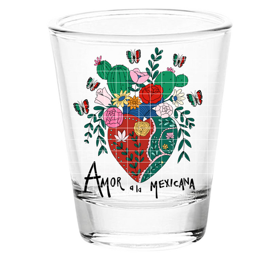 UV DTF Shot Glass Amor a la Mexicana