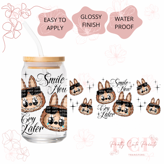 UVDTF kawaii Monster Smile Now Cry Later