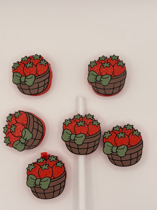 Strawberry Basket 3D Straw Topper