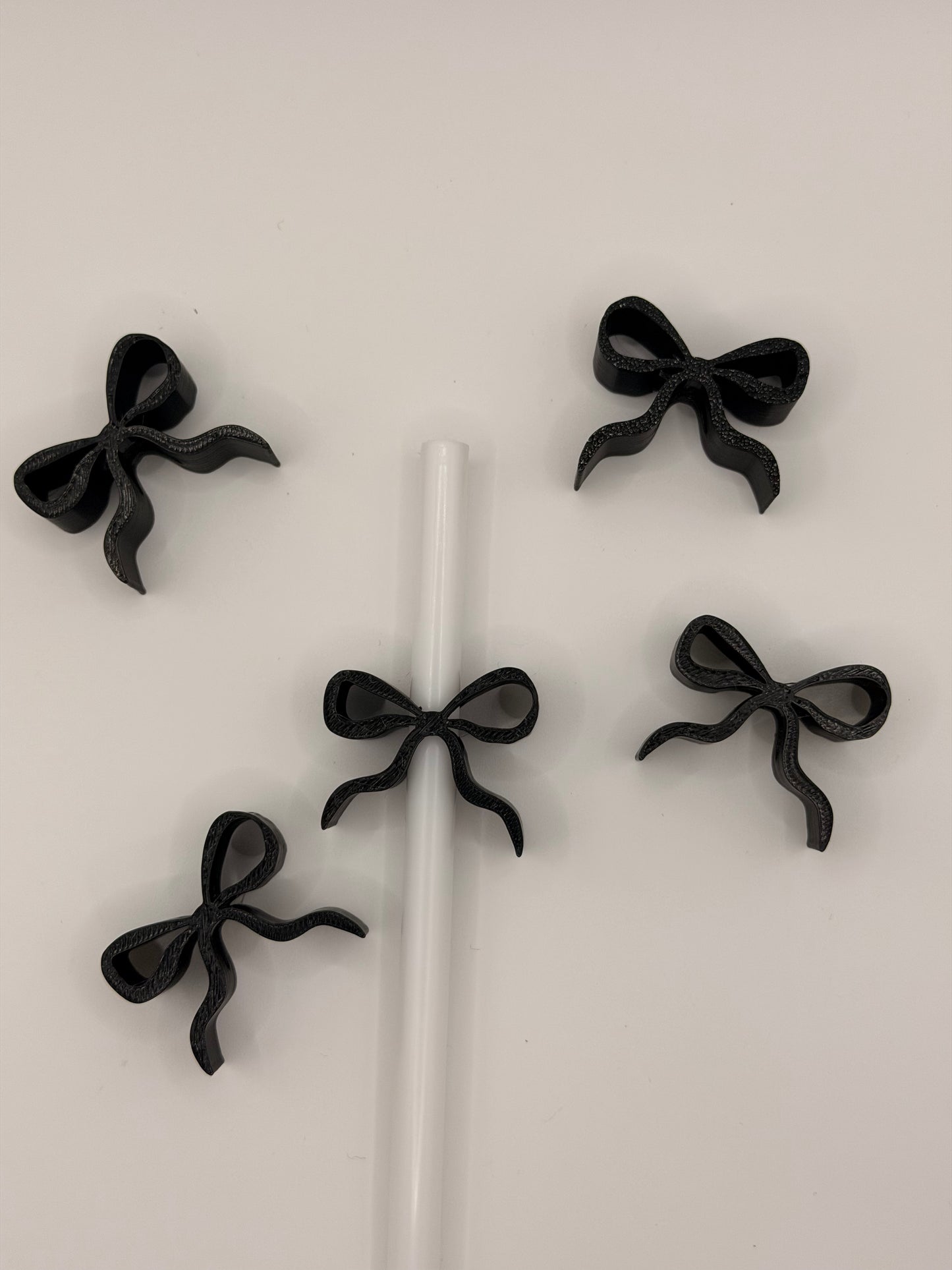 Black Bow 3D Straw Topper